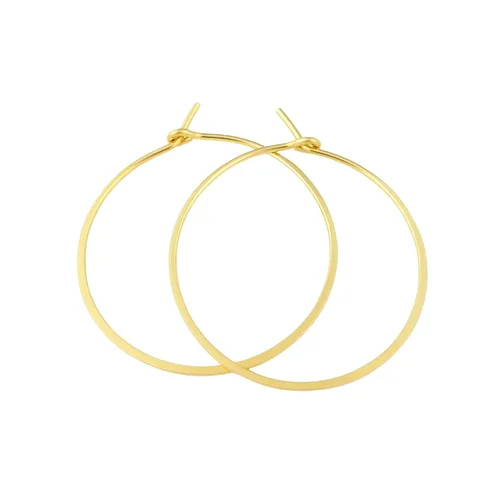 Miniatura 4 de Pendientes de aro planos martillados de 5/8 pulgadas, finos, pequeños y sólidos de oro amarillo de 14 quilates