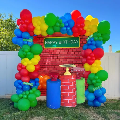 Miniatura 8 de Kit de arco de guirnalda de globos azul rojo negro blanco 140PCS con tarjetas de fondo adhesivas Globos de mylar grandes Starburst para fiesta