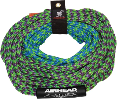 Airhead 1-4 Person Tow Rope for Towable Tubes, 60 ft Heavy Duty 2-Section Boat Towline for Tubing, UV Resistant 16 Strand Polypropylene with Rope