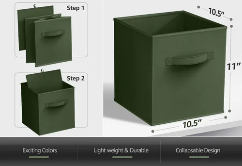 Miniatura 5 de Sorbus Cubos de Almacenamiento Plegables - 6 Cestas de Tela para Organizar Despensa, Estante, Caja de Juguetes, Cubículo, Organizador de Armario