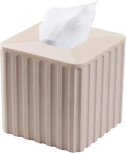 Miniatura 15 de Caja de pañuelos blanca cuadrada de resina para decoración del hogar, soporte de caja de pañuelos de cubo de mármol acanalado vertido a mano – Caja
