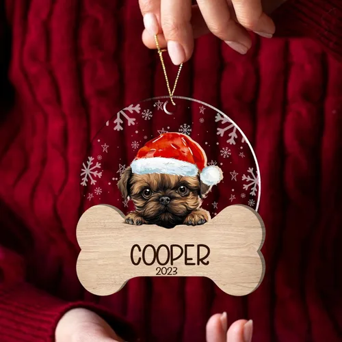 Miniatura 95 de Nazenti American Pit Bull Terrier Adorno de Navidad, adorno de perro fotográfico, adorno de perro personalizado, adornos de fotos de madera