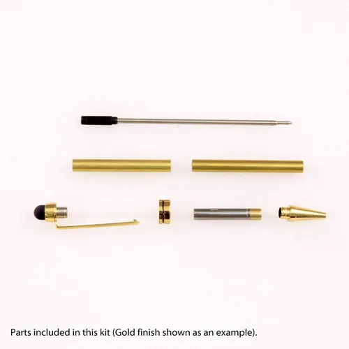 Miniatura 6 de Legacy Woodturning, Kit de lápiz táctil europeo - Cromo, paquete de 10