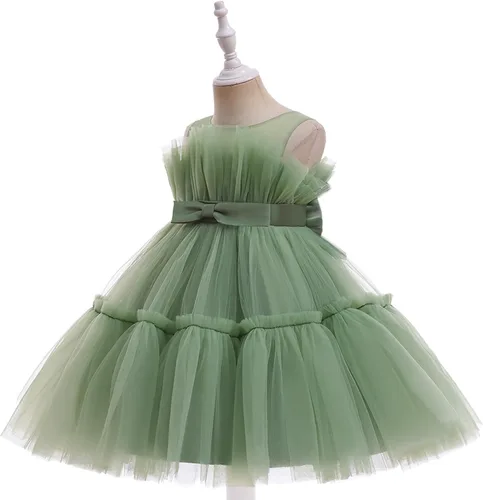 Miniatura 7 de Miipat Vestido de niña de flores para bebé, boda, fiesta, tul, princesa, vestido de baile, vestido formal con lazo para la cabeza