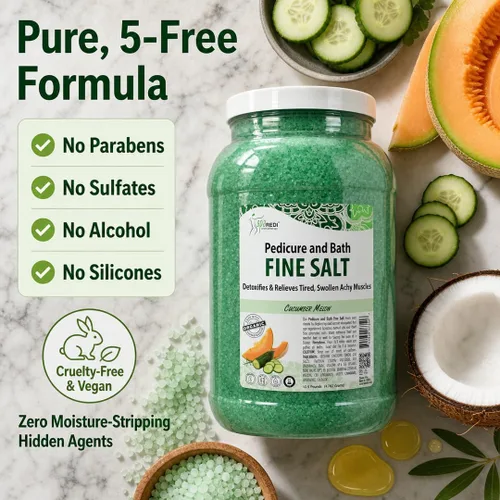 Miniatura 5 de SPA REDI - Remedio de Inmersión para Pies y Sal Fina de Baño de Pepino y Melón, 3.79 L - Hecho con Sales del Mar Muerto, Aceite de Argán, Aceite