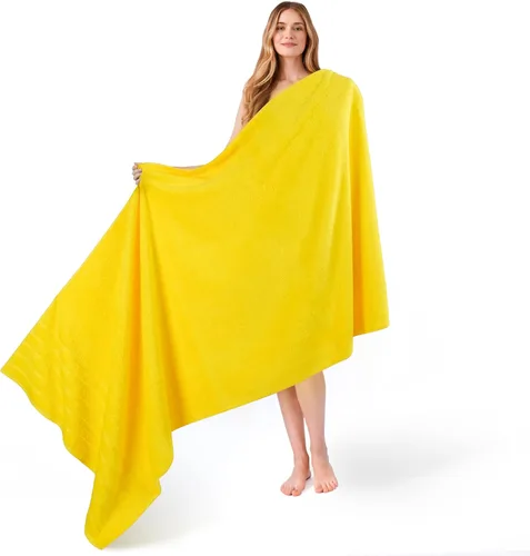 Miniatura 21 de American Soft Linen - Juego de 4 toallas, 100% de algodón turco, 27 x 54 pulgadas, tamaño extragrande, toallas para la ducha, color amarillo