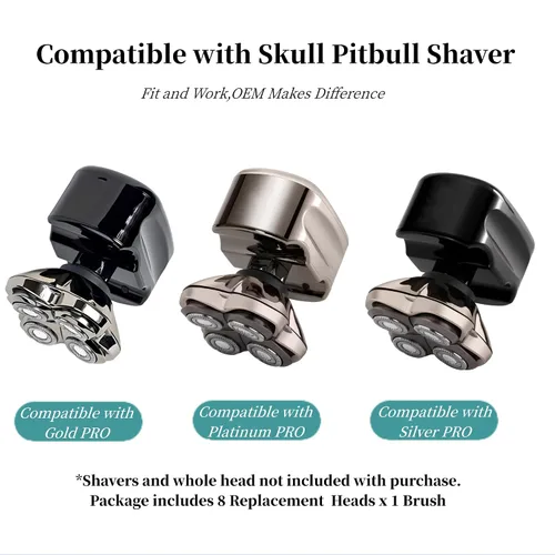 Miniatura 6 de Cuchillas de repuesto para afeitadora Pitbull Skull Shaver de repuesto, compatibles con Skull Carver Pitbull Gold PRO/Platinum PRO/Silver PRO 8