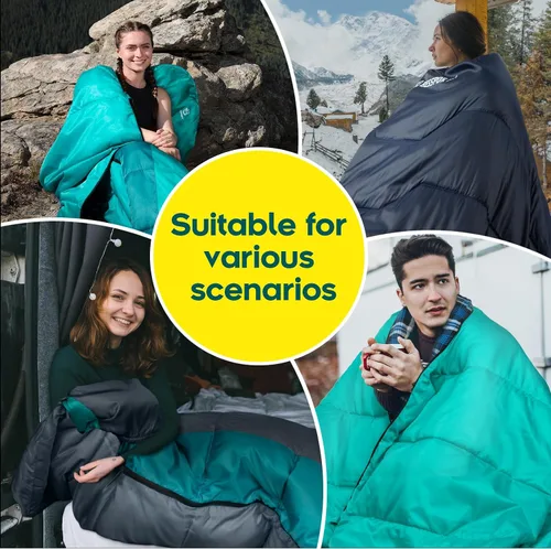 Miniatura 7 de Bessport Saco de dormir de invierno Forro de franela 18℉ - 32℉, saco de dormir extremo para 3-4 estaciones para clima cálido y frío, sacos