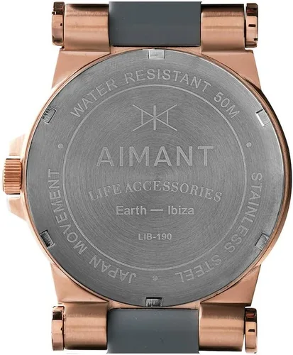 Miniatura 3 de AIMANT Reloj Mujer Ibiza Oro Rosa con Correa Silicona Gris LIB-190SI8-8RG, Moderno