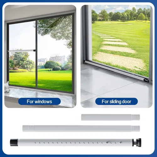 Miniatura 8 de WooFog Barra de Seguridad para Puerta Corrediza, Barras de Seguridad para Ventanas Interiores, Barra de Cierre Ajustable de 17-50 Pulgadas