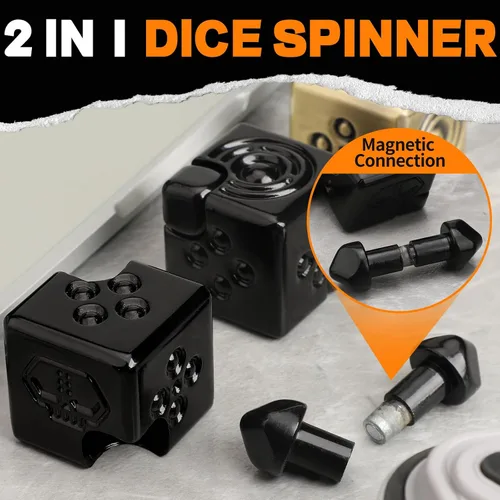 Miniatura 3 de Juguete giratorio de cubo infinito de metal 2 en 1 para adultos y adolescentes, rompecabezas de dados magnéticos geniales, artilugios de escritorio