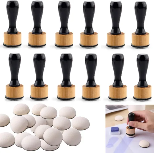 Miniatura 24 de Mini pinceles de mezcla de tinta, herramientas de 2 asas con 42 recambios de espumas redondas de repuesto y 20 cajas de almacenamiento de plástico