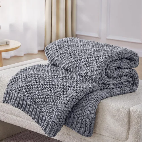 Miniatura 7 de Anysay Manta de punto con peso para adultos, manta de punto grueso con peso para dormir, 36 x 48 pulgadas, 3 libras, manta pesada transpirable