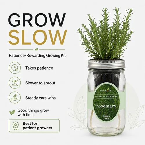 Miniatura 6 de Kit de cultivo hidropónico de hierbas Environet, kit de inicio de jardín de hierbas en tarro de vidrio Mason para interiores, jardín de hierbas