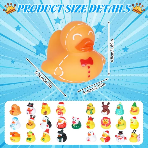 Miniatura 2 de 24 mini patos de goma a granel, perfectos para esconder cruceros, decoraciones de fiesta de cumpleaños y bonitos juguetes de baño para niños