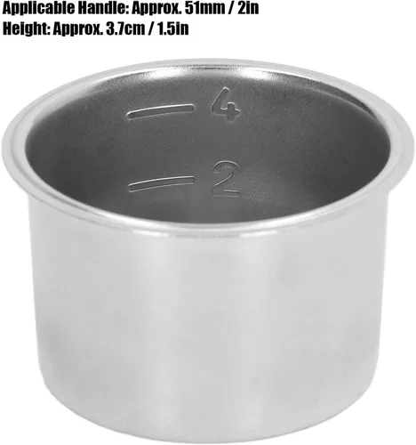 Miniatura 2 de Cesta de filtro poroso, recipiente de filtro de café en polvo de acero inoxidable para 4 tazas, colador de doble pared extraíble para mango de 2.008