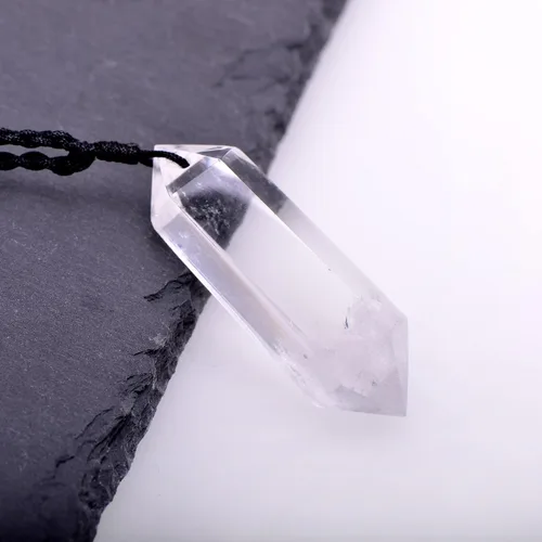 Miniatura 3 de Collar grande de cristal curativo de 2 pulgadas, colgante mineral natural con cordón ajustable