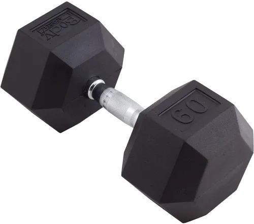Body Sport Mancuerna hexagonal con revestimiento de goma, individual – Mancuernas para ejercicios – Equipo de entrenamiento de fuerza – Accesorios