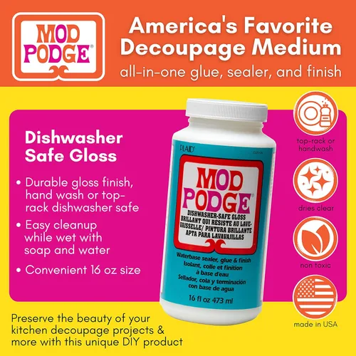 Miniatura 2 de Mod Podge Sellador a base de agua apto para lavavajillas, pegamento y acabado (16-Onzas), CS25139 brilloso