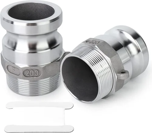 Miniatura 9 de TAISHER 2 accesorios de manguera de aluminio tipo F global, enchufe de 1-1/2 pulgadas x 1-1/2 pulgadas NPT macho