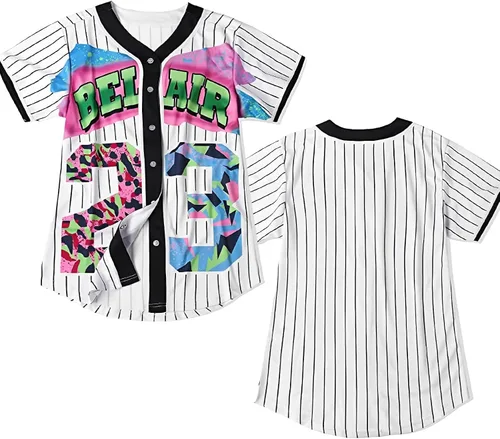 Alaiyaky Ropa de los años 90 para mujer, camiseta de béisbol, unisex, traje de hip hop, fiesta temática urbana, blusas de moda para club y pub