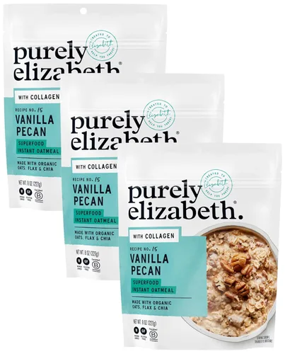 Miniatura 9 de Purely Elizabeth Avena de Colágeno, Vainilla Pecana, Hecha con Avena Orgánica, Amaranto, Quinua y Semillas de Chía, Sin Gluten, Sin OMG