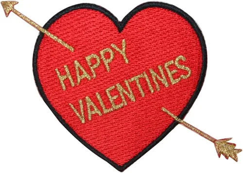 ID 3239 Happy corazón de San Valentín parche amor flecha bordado hierro en Applique