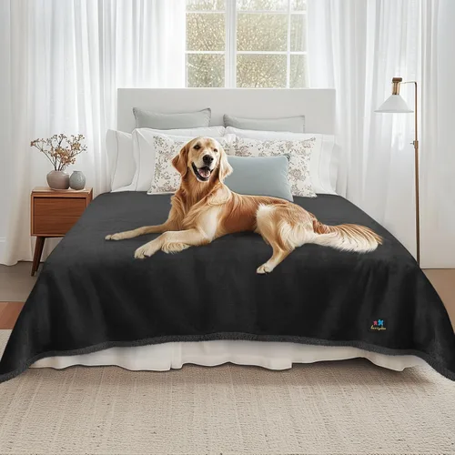 Miniatura 13 de Luciphia - Manta impermeable para mascotas, manta líquida a prueba de orina para perros para sofá, cama, funda protectora reversible de forro polar