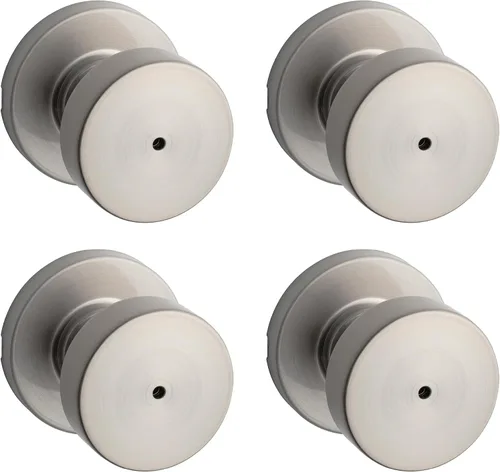Miniatura 28 de Kwikset Pismo - Pomo de puerta redondo simulado, manija de un solo lado para armarios, puertas dobles francesas y despensa, pomo de puerta