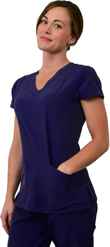 Miniatura 2 de Green Town Conjunto médico de enfermería GT 4FLEX para mujer, camiseta y pantalón, colores sólidos y estampados