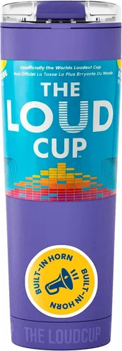 Miniatura 23 de The LoudCup - Botella de agua reutilizable de 23 onzas (blanco hielo) - Vaso de viaje 2 en 1 y Noisemaker - Sin BPA, bocina de soplado y taza
