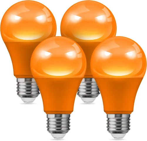 Miniatura 17 de L LOHAS LED Bombillas LED, Bombilla de Luz Ámbar para Ayuda del Sueño, A19 9W (Equivalente a 60 Vatios), Bloqueo de Luz Azul, Bombillas Regulables