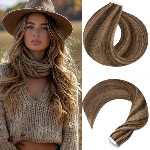 Miniatura 12 de Rich Choices Extensiones de cabello humano con cinta, 40 unidades, 3.53 oz, 100% Remy, extensiones de cabello humano real, extensiones de cabello