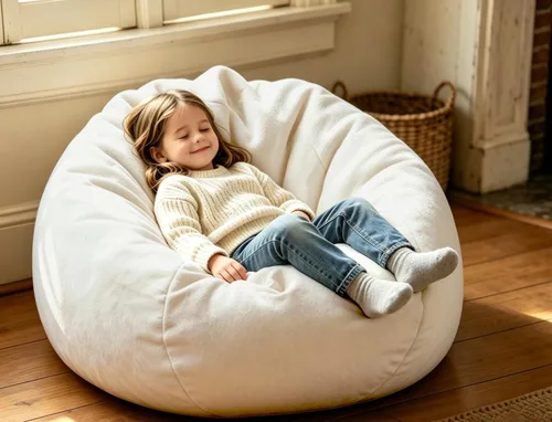 ENBAOHUI Sillas Puf de Espuma Viscoelástica Cómoda de Piel Sintética de 3 Pies para Niños o Bebés con Relleno, Sofá Puf con Asa, Tela de Piel