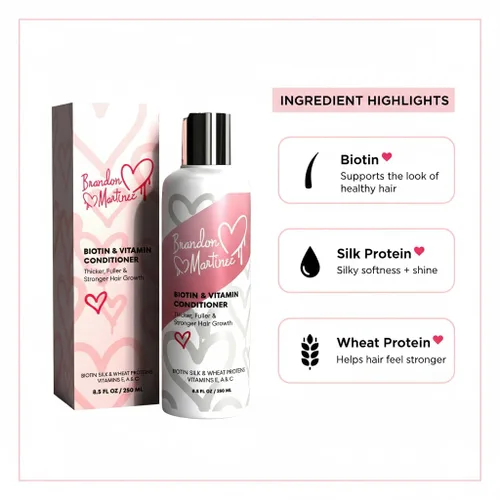 Miniatura 3 de Acondicionador capilar con vitamina biotina para adelgazar el cabello, acondicionador hidratante con aloe vera y pepino, tratamiento acondicionador