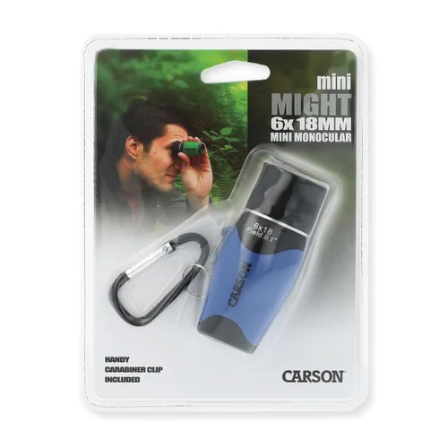 Miniatura 4 de Carson MiniMight 6 x 18 mm Monóculo de bolsillo con mosquetón, azul (MM-618CB)