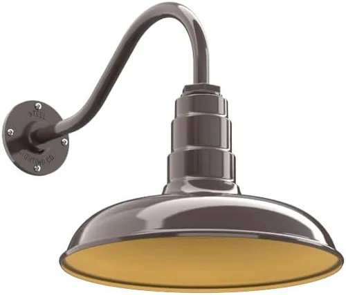 Miniatura 51 de Steel Lighting Co. Topanga - Luz de granero Montaje en pared al aire libre Domo de 14 pulgadas Cuello de cisne de 11 pulgadas Luz de garaje