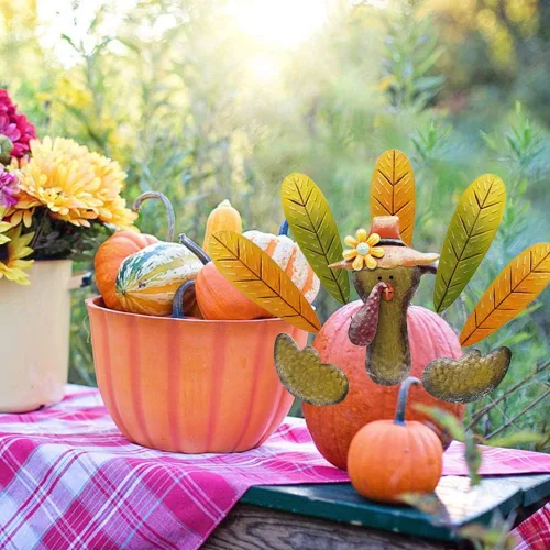 Miniatura 3 de FORUP Kit de fabricación de pavos de calabaza de Acción de Gracias, kit de decoración de pavo para otoño, cosecha de otoño, decoración de temporada