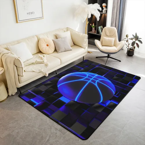 Miniatura 36 de Erosebridal Tapete de fútbol para interiores de 3 x 5 pulgadas, alfombra de fútbol neón para niños, adolescentes, hombres, brillantes, geométricas