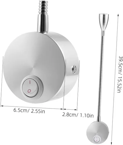 Miniatura 2 de SEWACC Luz de lectura LED para montaje en pared, brazo flexible de 360 grados, para dormitorio, lámpara de noche con interruptor, blanco cálido