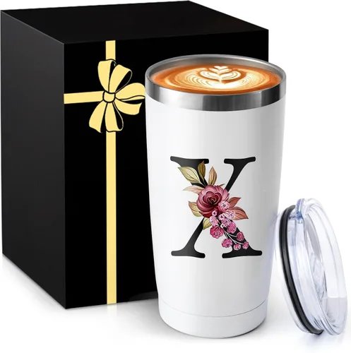 Miniatura 28 de Taza de café aislada de 20 onzas con tapa de acero inoxidable a prueba de derrames y fugas, pesada, grande, reutilizable, térmica, para viajes