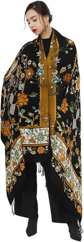 DANA XU Manta de pashmina extragrande 100% de lana merina, bufanda de viaje, bufanda de cachemira para mujer, otoño e invierno, chal de gran tamaño