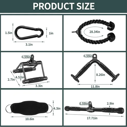 Miniatura 3 de Solid Cable Machine Attachment, Cable Attachments for Gym, Gym Cable Attachments, Cable Machine Attachments Set