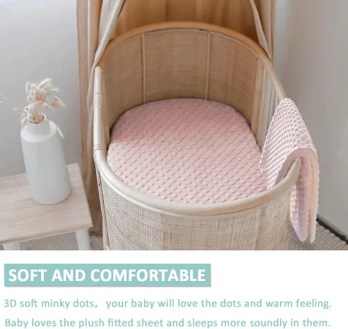 Miniatura 5 de Owlowla Bassinet Sheet,Ultra Soft Minky Cradle Sheets Universal Fitted Bassinet Pad/Mattress for Baby Boys Girls(Black)