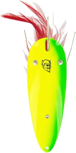 Miniatura 32 de Dardevle Dardevlet Weedless Nickel Back 3/4 oz Fishing Spoons Rojo/Blanco