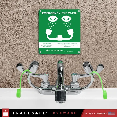 Miniatura 7 de TRADESAFE Estación de lavado de ojos de emergencia: estación de lavado de ojos para montaje en grifo aprobada por OSHA, estación de lavado de ojos