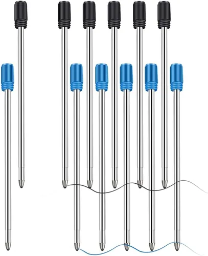 Paquete de 10 repuestos de bolígrafo de 2.75 pulgadas, repuesto de metal de punta media de 0.039 pulgadas, repuesto de bolígrafo de tinta