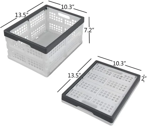 Miniatura 2 de Teyyvn Paquete de 4 cajas plegables para leche, contenedores apilables de plástico de 15 L