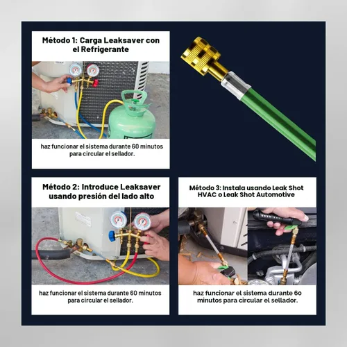 Miniatura 7 de Leak Saver Direct Inject Ultimate 3 en 1 Sellador de fugas de refrigerante AC con tinte UV y removedor de humedad para la mayoría de sistemas