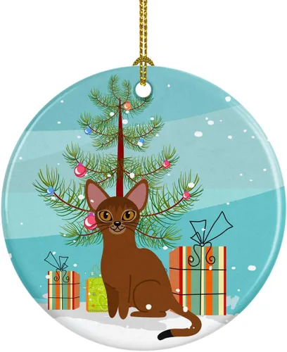Miniatura 21 de Caroline's Treasures Árbol de Navidad de gato asiático, adorno de cerámica para colgar en el árbol de Navidad, decoración para el hogar, Navidad